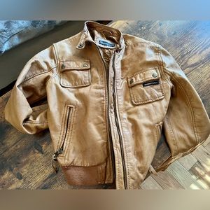 Members Only authentic camel leather bomber jacket